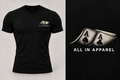 All In Apparel Pocket Aces black fitted tee, faded chest print design mockup